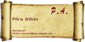 Póra Albin névjegykártya