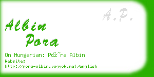 albin pora business card